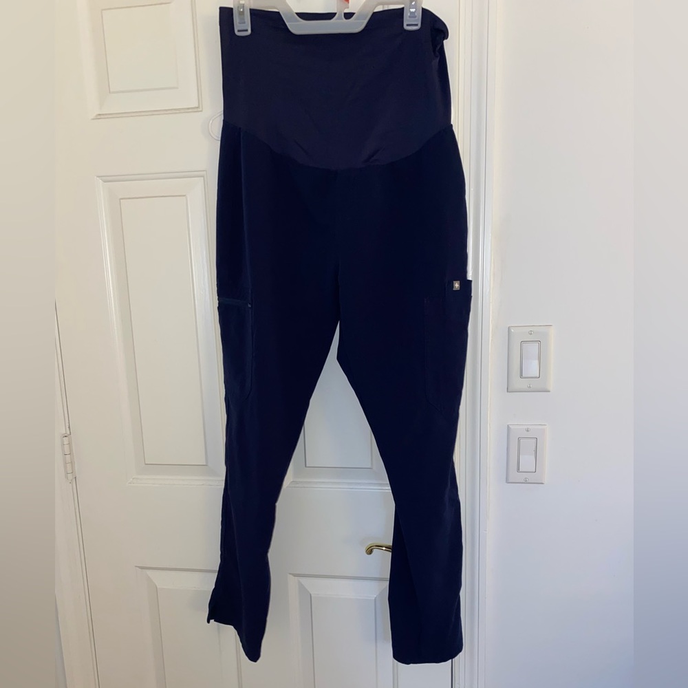 Navy blue maternity fig scrub bottoms